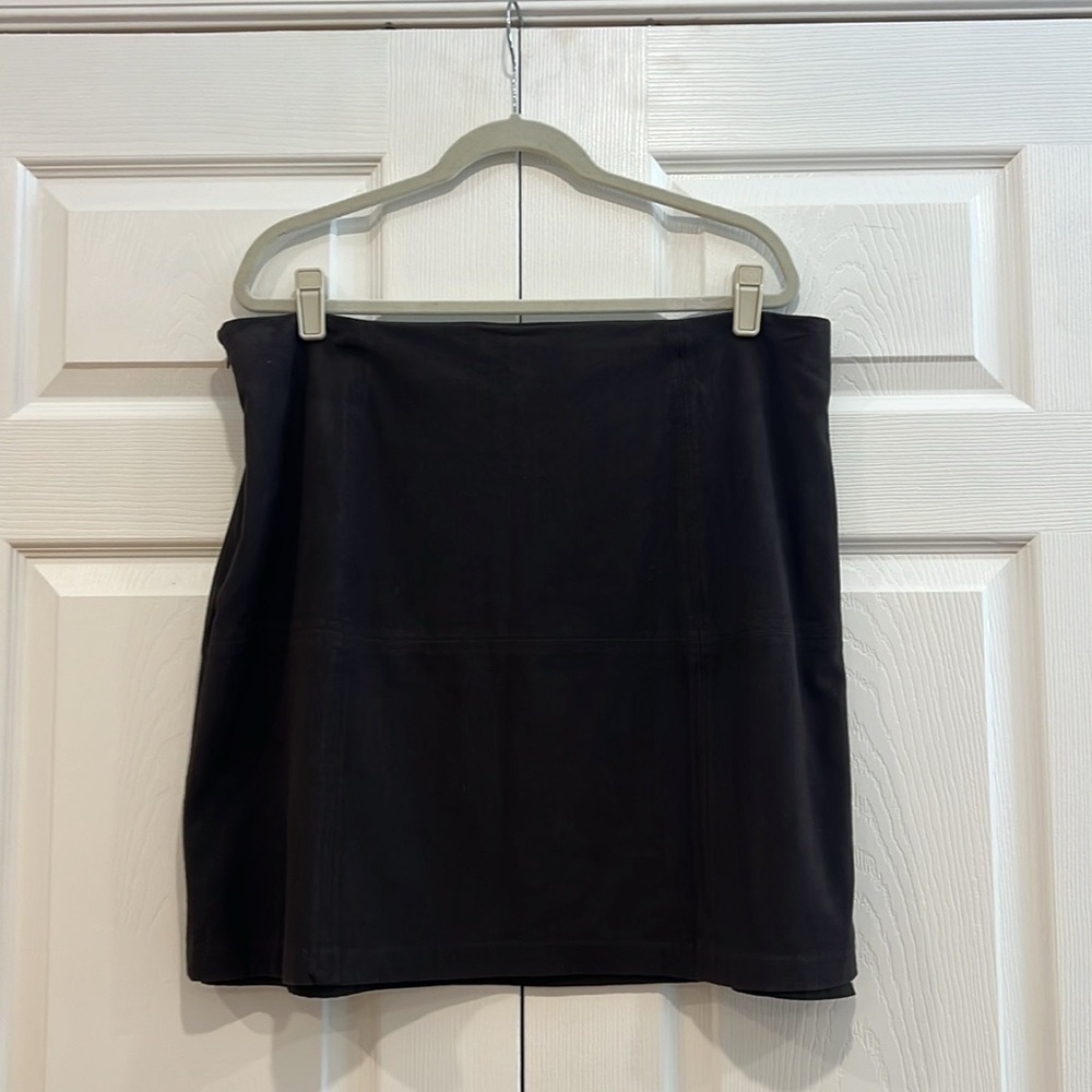 J. Jill Suede Feel Mini Skirt Walnut Brown Womens Size‎ 14 Y2K Western Autumn